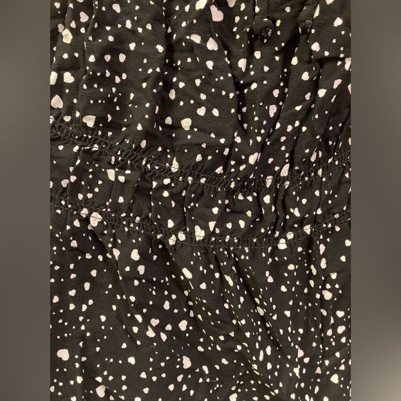 No Boundaries peasant top heart print black white junior’s XL 15 17 shirt ladies - Picture 5 of 6